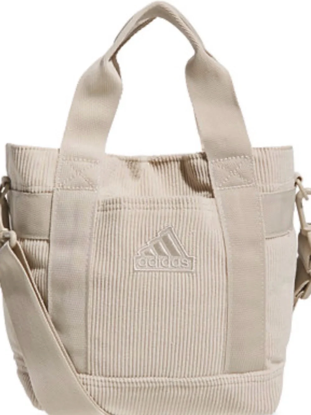 adidas Men’s Beige Corduroy Messenger Crossbody Bag